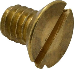 Value Collection - #8-32 UNC, 1/4" OAL Slotted Drive Machine Screw - Flat Head, Brass, Without Washer - Industrial Tool & Supply