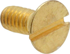 Value Collection - #8-32 UNC, 3/8" OAL Slotted Drive Machine Screw - Flat Head, Brass, Without Washer - Industrial Tool & Supply