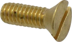 Value Collection - #8-32 UNC, 1/2" OAL Slotted Drive Machine Screw - Flat Head, Brass, Without Washer - Industrial Tool & Supply
