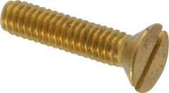 Value Collection - #8-32 UNC, 3/4" OAL Slotted Drive Machine Screw - Flat Head, Brass, Without Washer - Industrial Tool & Supply