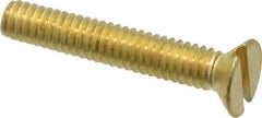 Value Collection - #8-32 UNC, 1" OAL Slotted Drive Machine Screw - Flat Head, Brass, Uncoated, Without Washer - Industrial Tool & Supply