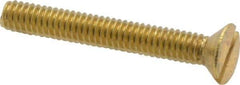 Value Collection - #8-32 UNC, 1-1/4" OAL Slotted Drive Machine Screw - Flat Head, Brass, Without Washer - Industrial Tool & Supply