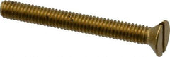Value Collection - #8-32 UNC, 1-1/2" OAL Slotted Drive Machine Screw - Flat Head, Brass, Without Washer - Industrial Tool & Supply