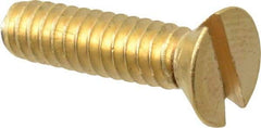 Value Collection - #10-24 UNC, 3/4" OAL Slotted Drive Machine Screw - Flat Head, Brass, Without Washer - Industrial Tool & Supply