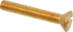 Value Collection - #10-32 UNF, 1-1/4" OAL Slotted Drive Machine Screw - Flat Head, Brass, Without Washer - Industrial Tool & Supply