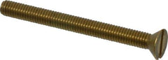 Value Collection - #10-32 UNF, 2" OAL Slotted Drive Machine Screw - Flat Head, Brass, Without Washer - Industrial Tool & Supply