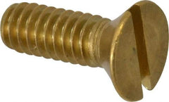 Value Collection - 1/4-20 UNC, 3/4" OAL Slotted Drive Machine Screw - Flat Head, Brass, Without Washer - Industrial Tool & Supply