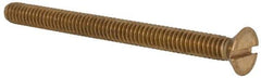 Value Collection - 1/4-20 UNC, 3" OAL Slotted Drive Machine Screw - Flat Head, Brass, Without Washer - Industrial Tool & Supply