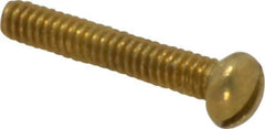 Value Collection - #2-56 UNC, 1/2" Length Under Head Slotted Drive Machine Screw - Round Head, Brass, Uncoated, Without Washer - Industrial Tool & Supply