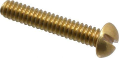 Value Collection - #4-40 UNC, 5/8" Length Under Head Slotted Drive Machine Screw - Round Head, Brass, Without Washer - Industrial Tool & Supply