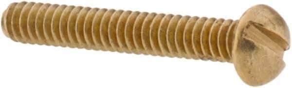Value Collection - #4-40 UNC, 3/4" Length Under Head Slotted Drive Machine Screw - Round Head, Brass, Without Washer - Industrial Tool & Supply
