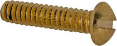 Value Collection - #6-32 UNC, 5/8" Length Under Head Slotted Drive Machine Screw - Round Head, Brass, Without Washer - Industrial Tool & Supply