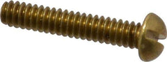 Value Collection - #6-32 UNC, 3/4" Length Under Head Slotted Drive Machine Screw - Round Head, Brass, Without Washer - Industrial Tool & Supply