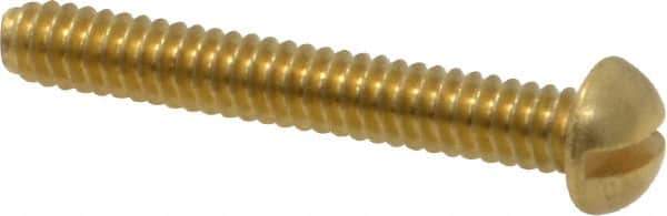 Value Collection - #6-32 UNC, 1" Length Under Head Slotted Drive Machine Screw - Round Head, Brass, Without Washer - Industrial Tool & Supply