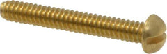 Value Collection - #6-32 UNC, 1" Length Under Head Slotted Drive Machine Screw - Round Head, Brass, Without Washer - Industrial Tool & Supply