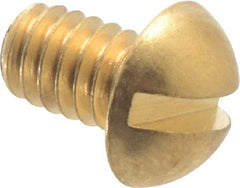 Value Collection - #8-32 UNC, 1/4" Length Under Head Slotted Drive Machine Screw - Round Head, Brass, Without Washer - Industrial Tool & Supply