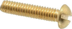 Value Collection - #8-32 UNC, 3/4" Length Under Head Slotted Drive Machine Screw - Round Head, Brass, Without Washer - Industrial Tool & Supply