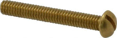 Value Collection - #8-32 UNC, 1-1/4" Length Under Head Slotted Drive Machine Screw - Round Head, Brass, Without Washer - Industrial Tool & Supply