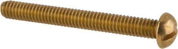 Value Collection - #8-32 UNC, 1-1/2" Length Under Head Slotted Drive Machine Screw - Round Head, Brass, Without Washer - Industrial Tool & Supply