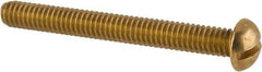 Value Collection - #8-32 UNC, 1-1/2" Length Under Head Slotted Drive Machine Screw - Round Head, Brass, Without Washer - Industrial Tool & Supply