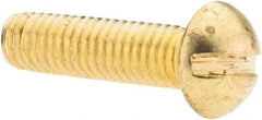 Value Collection - #10-24 UNC, 3/4" Length Under Head Slotted Drive Machine Screw - Round Head, Brass, Without Washer - Industrial Tool & Supply