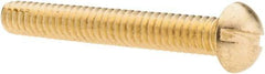 Value Collection - #10-24 UNC, 1-1/2" Length Under Head Slotted Drive Machine Screw - Round Head, Brass, Without Washer - Industrial Tool & Supply