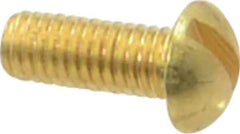 Value Collection - #10-32 UNF, 1/2" Length Under Head Slotted Drive Machine Screw - Round Head, Brass, Without Washer - Industrial Tool & Supply