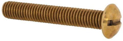 Value Collection - #10-32 UNF, 1-1/4" Length Under Head Slotted Drive Machine Screw - Round Head, Brass, Without Washer - Industrial Tool & Supply