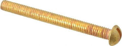 Value Collection - #10-32 UNF, 2" Length Under Head Slotted Drive Machine Screw - Round Head, Brass, Without Washer - Industrial Tool & Supply
