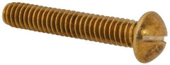 Value Collection - 1/4-20 UNC, 1-1/2" Length Under Head Slotted Drive Machine Screw - Round Head, Brass, Without Washer - Industrial Tool & Supply