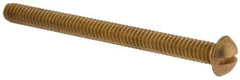 Value Collection - 1/4-20 UNC, 3" Length Under Head Slotted Drive Machine Screw - Round Head, Brass, Without Washer - Industrial Tool & Supply