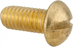 Value Collection - 5/16-18 UNC, 3/4" Length Under Head Slotted Drive Machine Screw - Round Head, Brass, Uncoated, Without Washer - Industrial Tool & Supply