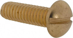 Value Collection - 5/16-18 UNC, 1" Length Under Head Slotted Drive Machine Screw - Round Head, Brass, Uncoated, Without Washer - Industrial Tool & Supply
