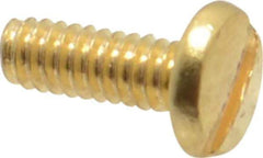 Value Collection - #2-56 UNC, 1/4" Length Under Head Slotted Drive Machine Screw - Binding Head, Brass, Uncoated, Without Washer - Industrial Tool & Supply