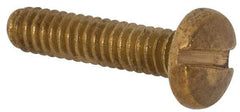 Made in USA - #2-56 UNC, 3/8" Length Under Head Slotted Drive Machine Screw - Binding Head, Brass, Uncoated, Without Washer - Industrial Tool & Supply