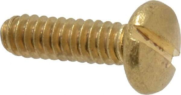 Value Collection - #4-40 UNC, 3/8" Length Under Head Slotted Drive Machine Screw - Binding Head, Brass, Uncoated, Without Washer - Industrial Tool & Supply