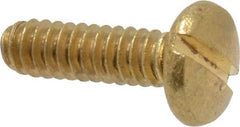 Value Collection - #4-40 UNC, 3/8" Length Under Head Slotted Drive Machine Screw - Binding Head, Brass, Uncoated, Without Washer - Industrial Tool & Supply