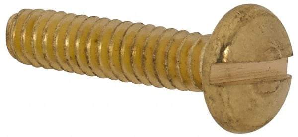 Made in USA - #4-40 UNC, 1/2" Length Under Head Slotted Drive Machine Screw - Binding Head, Brass, Uncoated, Without Washer - Industrial Tool & Supply