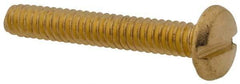 Made in USA - #4-40 UNC, 3/4" Length Under Head Slotted Drive Machine Screw - Binding Head, Brass, Uncoated, Without Washer - Industrial Tool & Supply