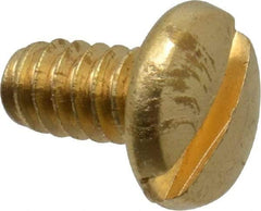 Made in USA - #6-32 UNC, 1/4" Length Under Head Slotted Drive Machine Screw - Binding Head, Brass, Uncoated, Without Washer - Industrial Tool & Supply