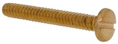 Made in USA - #6-32 UNC, 1" Length Under Head Slotted Drive Machine Screw - Binding Head, Brass, Uncoated, Without Washer - Industrial Tool & Supply