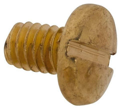 Made in USA - #8-32 UNC, 1/4" Length Under Head Slotted Drive Machine Screw - Binding Head, Brass, Uncoated, Without Washer - Industrial Tool & Supply