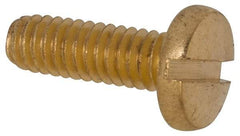 Value Collection - #8-32 UNC, 1/2" Length Under Head Slotted Drive Machine Screw - Binding Head, Brass, Uncoated, Without Washer - Industrial Tool & Supply