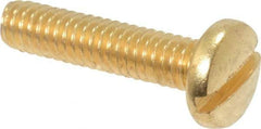 Value Collection - #8-32 UNC, 3/4" Length Under Head Slotted Drive Machine Screw - Binding Head, Brass, Uncoated, Without Washer - Industrial Tool & Supply