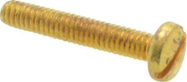 Value Collection - #8-32 UNC, 1" Length Under Head Slotted Drive Machine Screw - Binding Head, Brass, Uncoated, Without Washer - Industrial Tool & Supply