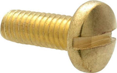 Value Collection - #10-32 UNF, 1/2" Length Under Head Slotted Drive Machine Screw - Binding Head, Brass, Uncoated, Without Washer - Industrial Tool & Supply