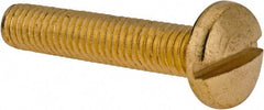 Value Collection - #10-32 UNF, 1" Length Under Head Slotted Drive Machine Screw - Binding Head, Brass, Uncoated, Without Washer - Industrial Tool & Supply