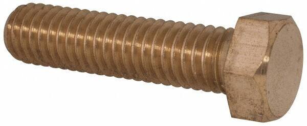 Value Collection - 3/8-16 UNC, 1-1/2" Length Under Head Hex Head Cap Screw - Brass, 9/16" Hex - Industrial Tool & Supply