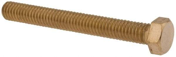 Value Collection - 3/8-16 UNC, 3" Length Under Head Hex Head Cap Screw - Brass, 9/16" Hex - Industrial Tool & Supply