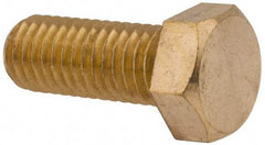 Value Collection - 1/2-13 UNC, 1-1/4" Length Under Head Hex Head Cap Screw - Brass, 3/4" Hex - Industrial Tool & Supply